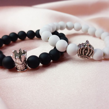 Bracelets avec pendentif couronne "You are my King/ Queen 👑"