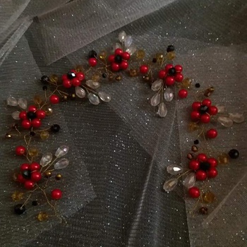 Diadème rouge dorée's image