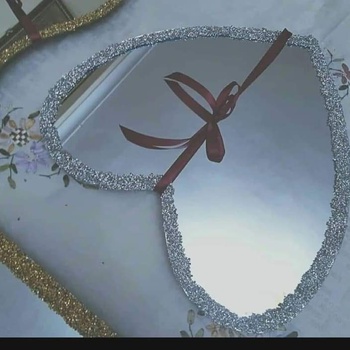plateaux miroir argenté cœur ❤'s image