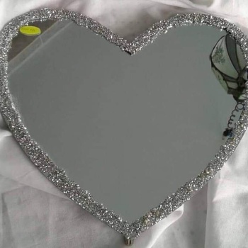 plateaux miroir argenté cœur ❤