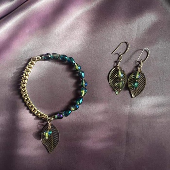 Duo feuile «Bracelet et boucles d'oreilles»'s image