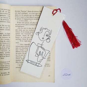 Bookmark thème "lecture", marque page bien plastifié fait main par Zed Art فواصل الكتاب  صناعة حرفية يدوية's image