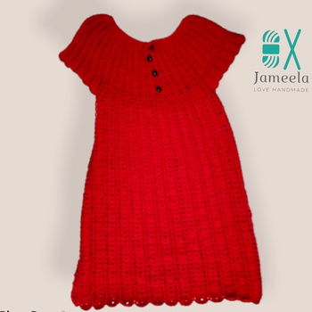 Robe  rouge pour fille en crochet فستان انيق 4 -  7 سنوات's image