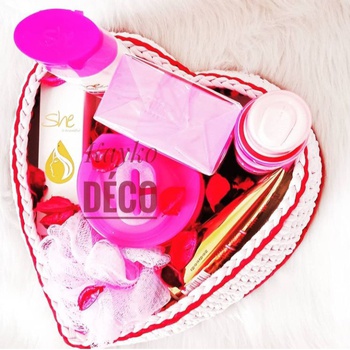 🎀Panier de rangement Cosmétiques  20cm en rose🎀's image