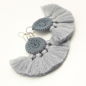 Boucles disque à frange gris