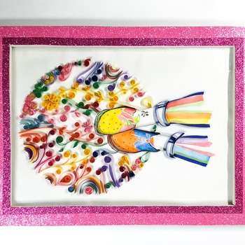 Tableau quilling art  multicolores fait main par Euphoria 3D لوحة مصنوعة يفن لف الورق بعدة ألوان صناعة حرفية يدوية's image