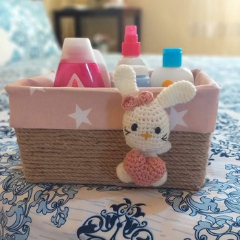 Panier de rangement avec nounours 24 cm × 18 cm's image
